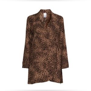 Time and Tru- Leopard Print Swim Coverup - Brown Size 1X